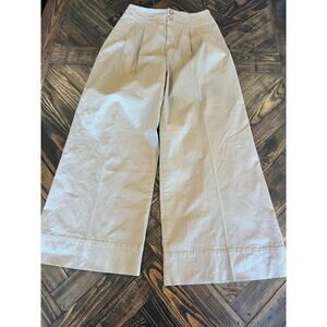 Mauve Anthropology Wide Leg Pants Women 4 Tan Academia Safari Preppy Neutral